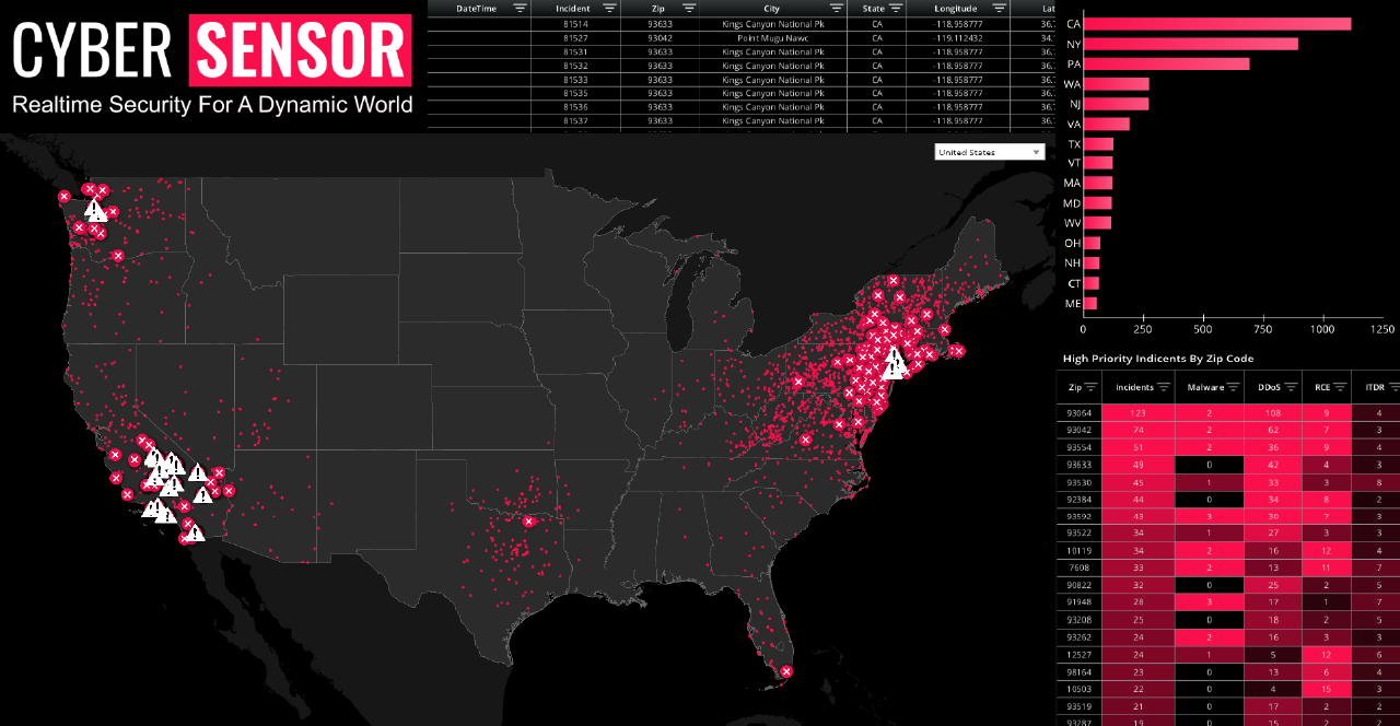 A map of the United States with numerous red dots scattered across the country.